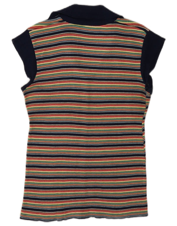 Vintage Womens Knit Blouse Top UK 12 Medium Multicoloured Striped