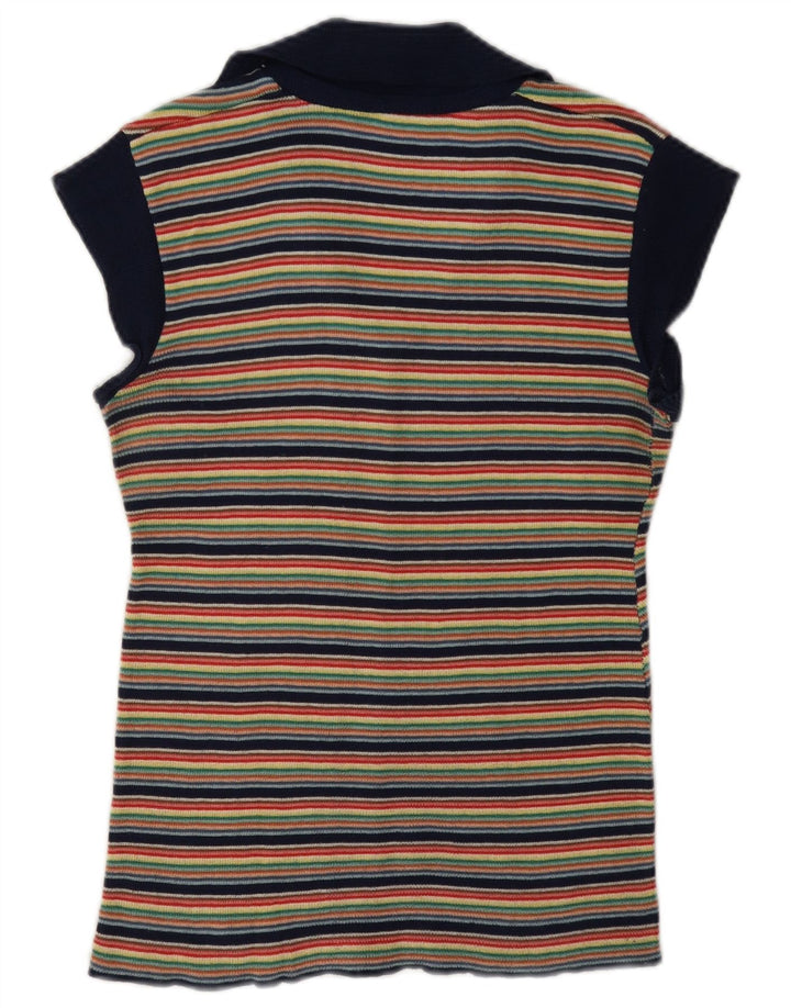 Vintage Womens Knit Blouse Top UK 12 Medium Multicoloured Striped