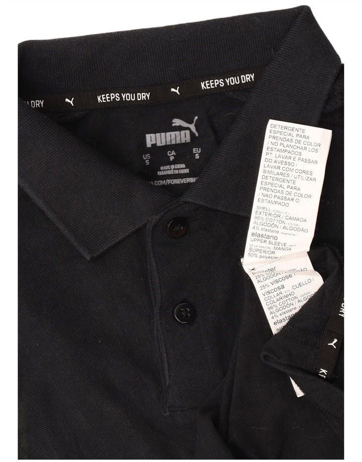 Puma Mens Polo Shirt Small Black Cotton