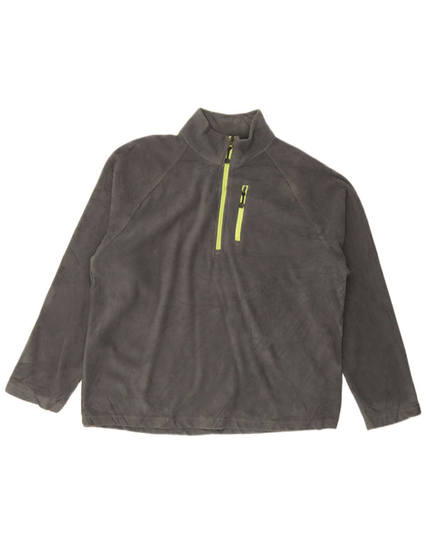 Starter Mens Zip Neck Fleece Jumper UK 42/44 Large Grey Polyester