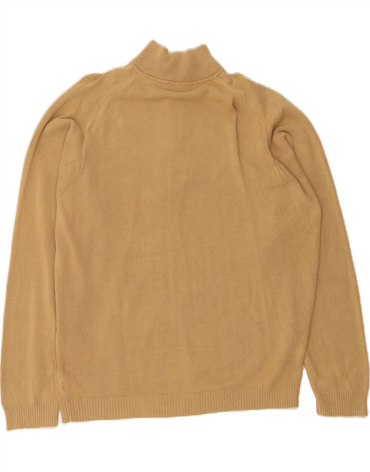 IZOD Mens Zip Neck Jumper Sweater XL Beige Cotton Vintage Izod and Second-Hand Izod from Messina Hembry 