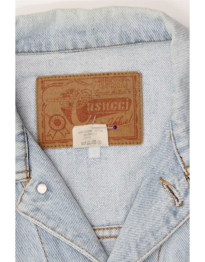 Casucci Mens Denim Jacket UK 40 Large Blue Cotton