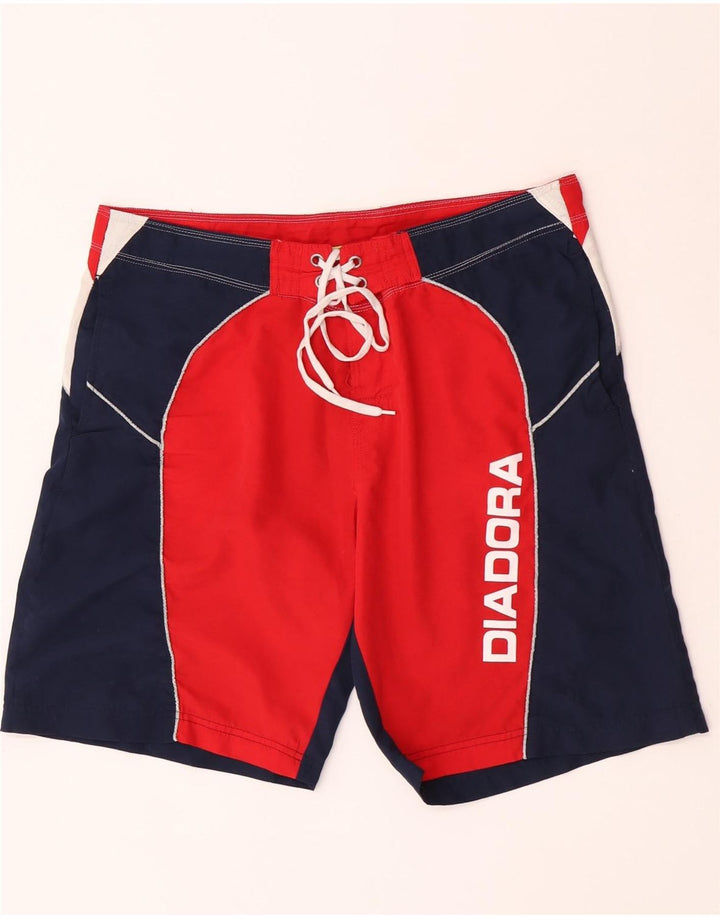 Diadora Mens Graphic Swimming Shorts XL  Red Colourblock Polyester