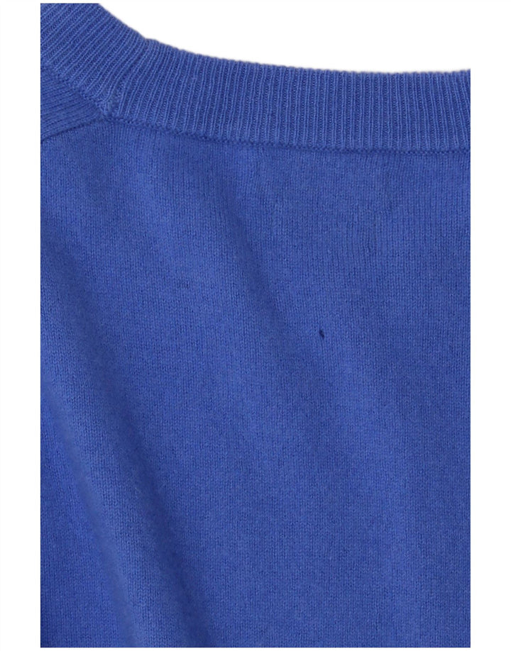 Massimo Dutti Mens Crew Neck Jumper Sweater XL Blue Wool