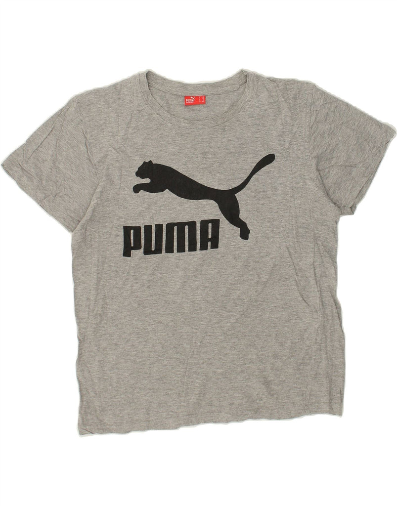 PUMA Boys Graphic T-Shirt Top 9-10 Years Medium Grey Cotton | Vintage Puma | Thrift | Second-Hand Puma | Used Clothing | Messina Hembry 