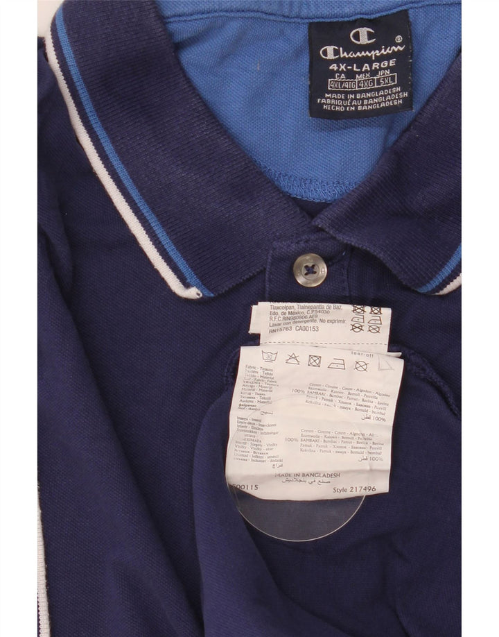 CHAMPION Mens Polo Shirt 4XL Navy Blue Cotton