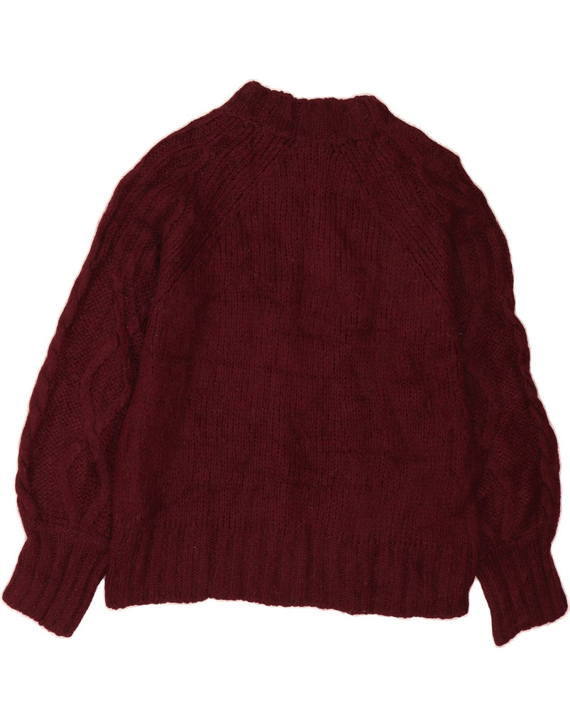 MASSIMO DUTTI Womens Turtle Neck Jumper Sweater UK 14 Medium Maroon Vintage Massimo Dutti and Second-Hand Massimo Dutti from Messina Hembry 