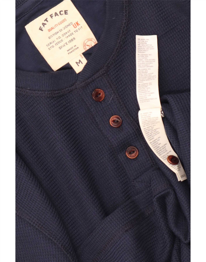 Fat Face Mens Top Long Sleeve Medium Navy Blue Cotton