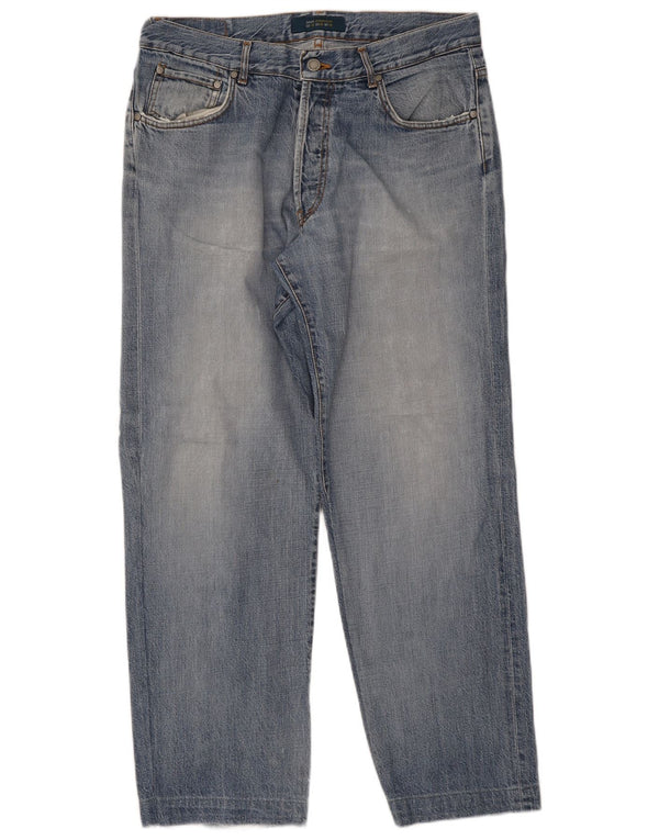 Zara Mens Straight Jeans EU 46 XL W36 L29 Blue Cotton