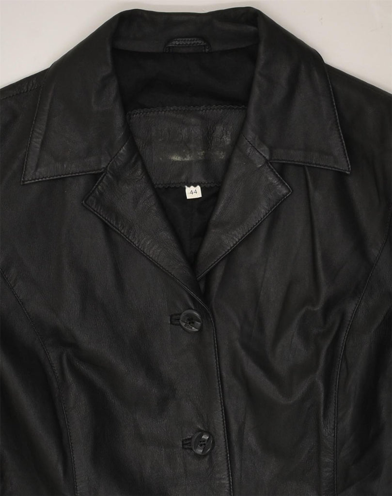 VINTAGE Womens Leather Jacket IT 44 Medium Black Leather | Vintage Vintage | Thrift | Second-Hand Vintage | Used Clothing | Messina Hembry 