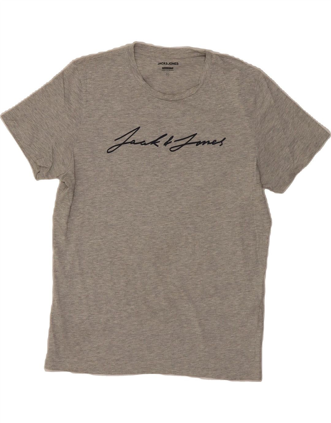 JACK & JONES Mens Regular Fit Graphic T-Shirt Top Large Grey Cotton Vintage Jack & Jones and Second-Hand Jack & Jones from Messina Hembry 