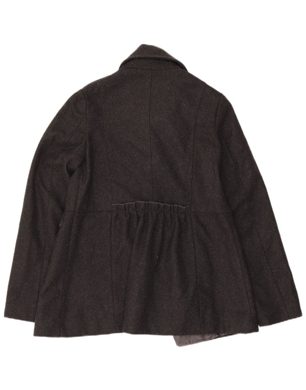 Benetton Girls Military Overcoat 10-11 Years XL Grey Wool