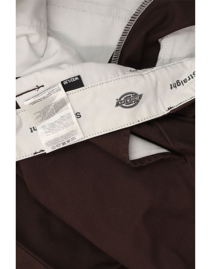 DICKIES Mens Straight Chino Trousers W32 L30 Brown Polyester