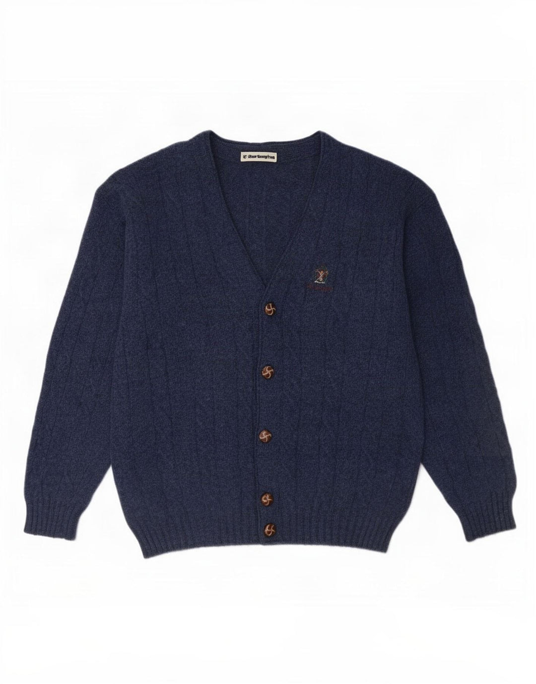 Burlington Mens Cardigan Sweater IT 48 Medium Navy Blue Wool