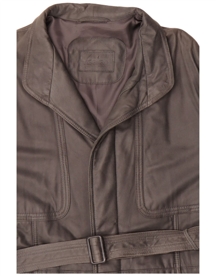 Asgard Mens Leather Coat UK 42 XL Grey