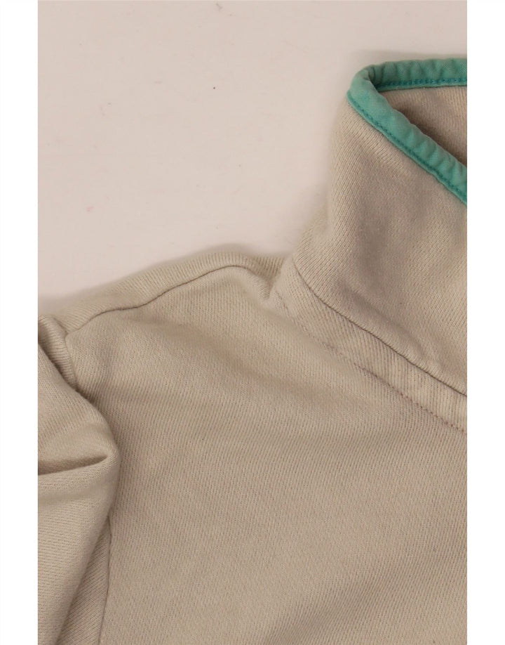 Joules Womens Button Neck Sweatshirt Jumper UK 16 Large White Striped