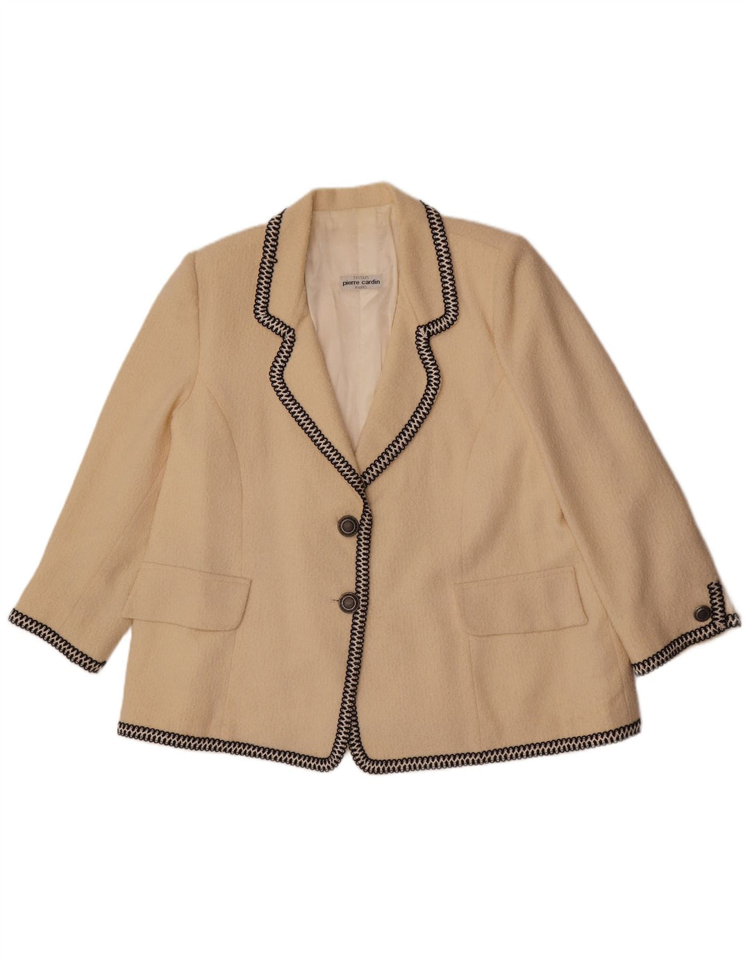 Pierre Cardin Womens 2 Button Blazer Jacket UK 14 Large Beige