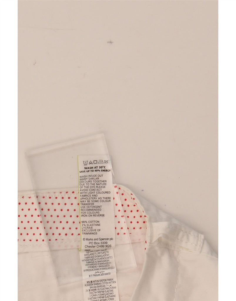 MARKS & SPENCER Womens Slim Capri Trousers UK 14 Large W34 L24 White Vintage Marks & Spencer and Second-Hand Marks & Spencer from Messina Hembry 