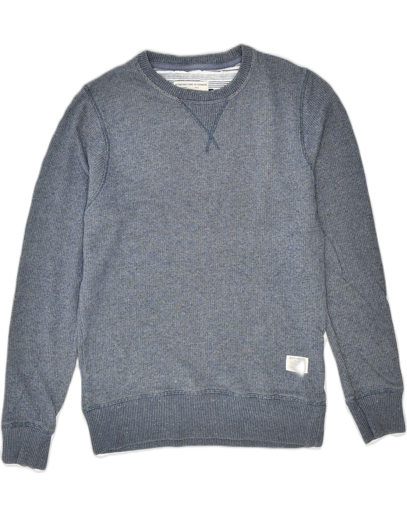 JACK & JONES Mens Crew Neck Jumper Sweater Small Grey Cotton | Vintage | Thrift | Second-Hand | Used Clothing | Messina Hembry 