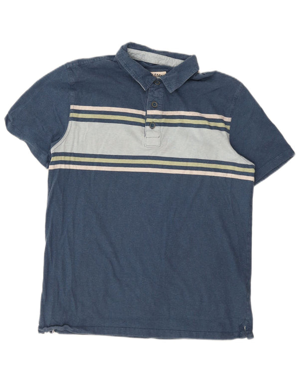 Fat Face Mens Polo Shirt Large Blue Colourblock Cotton