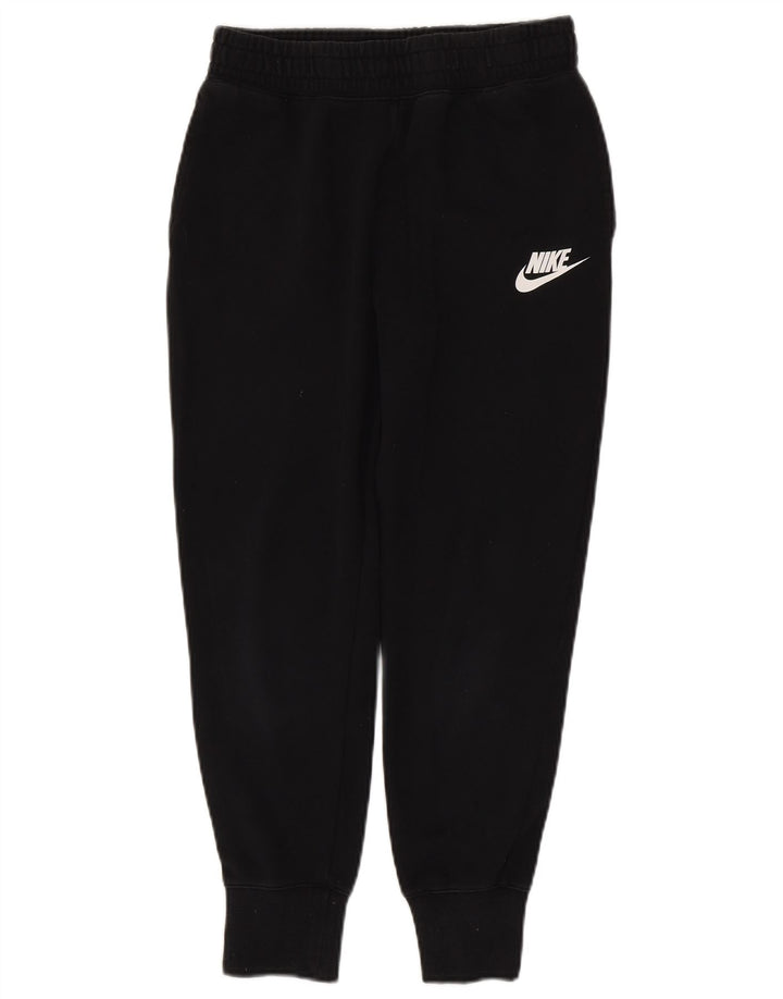 NIKE Girls Tracksuit Trousers Joggers 12-13 Years Large Black Cotton