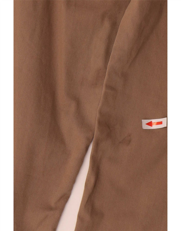 Marks & Spencer Womens Straight Cropped Trousers UK 12 Medium W32 L24 Brown