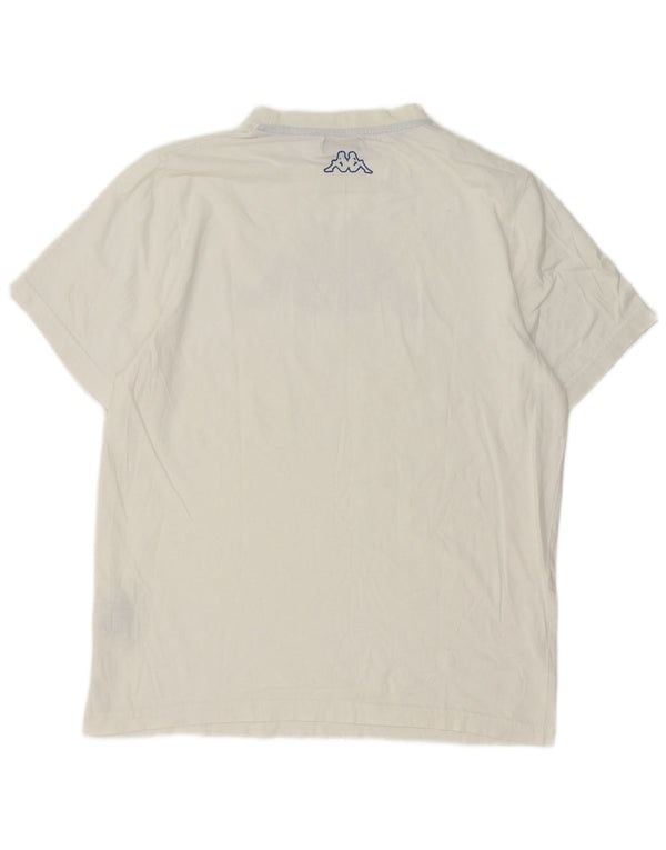 Kappa Mens Graphic T-Shirt Top Medium White Cotton