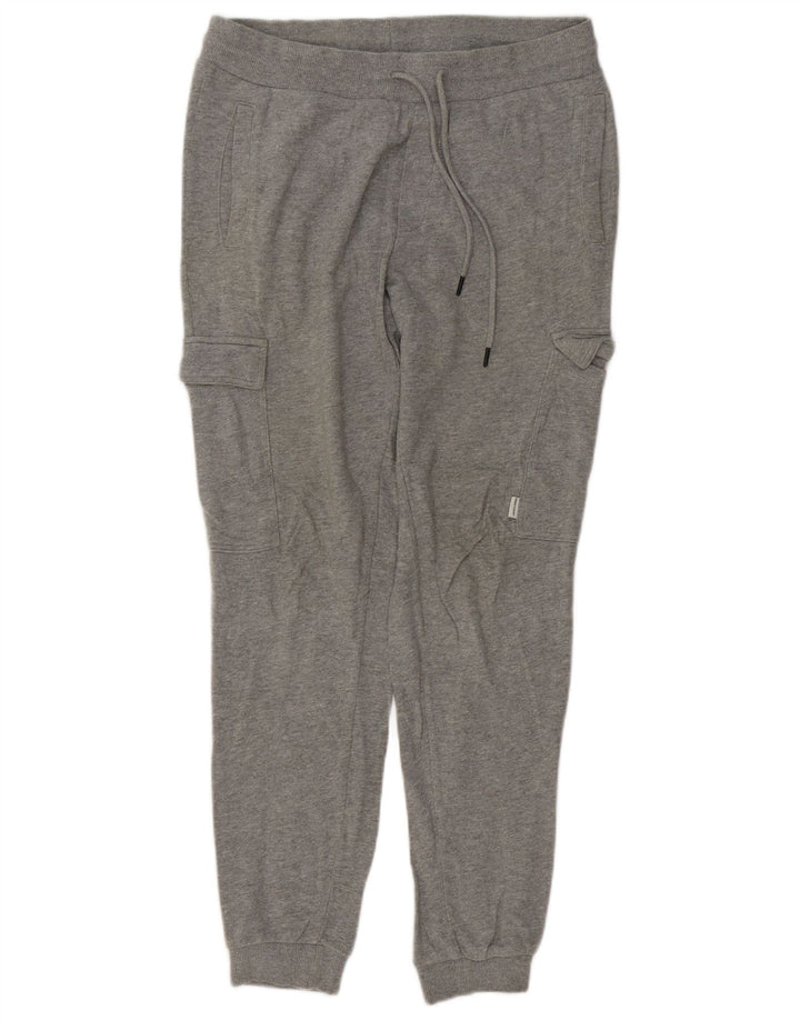 JACK & JONES Mens Cargo Tracksuit Trousers Joggers Medium  Grey Cotton
