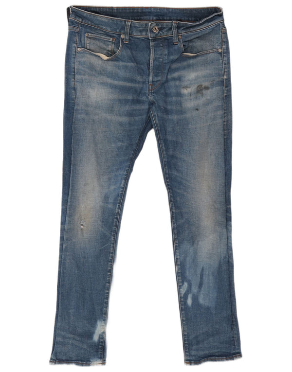 G-Star Mens Skinny Jeans W32 L32 Blue Cotton