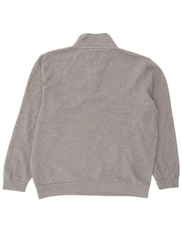 Crew Clothing Mens Zip Neck Sweatshirt Jumper 2XL Grey Flecked Cotton