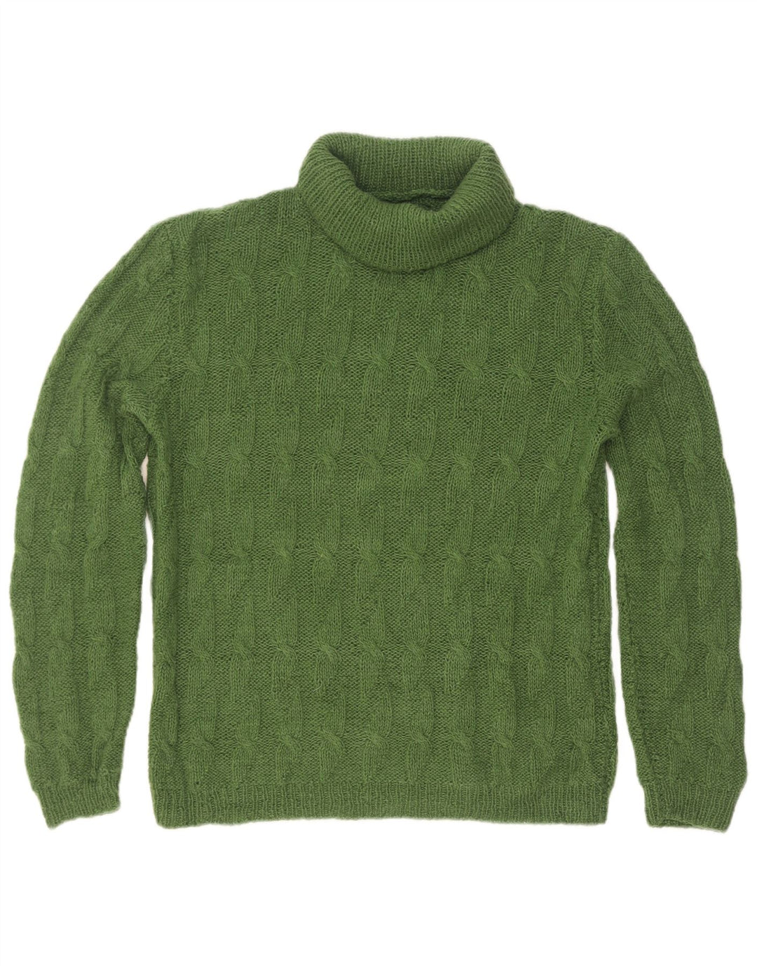 Vintage Mens Roll Neck Jumper Sweater Small Green