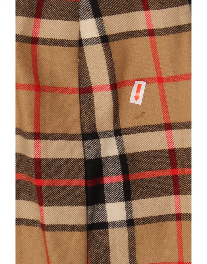 VINTAGE Womens Wrap Skirt W38 XL  Beige Check