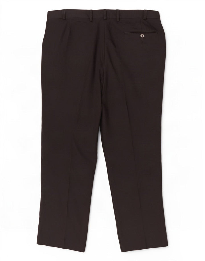 Marks & Spencer Mens Straight Suit Trousers W36 L29 Black Polyester
