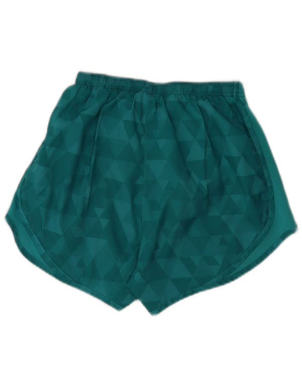 Nike Womens Dri Fit Sport Shorts UK 4 XS Turquoise Geometric Polyester