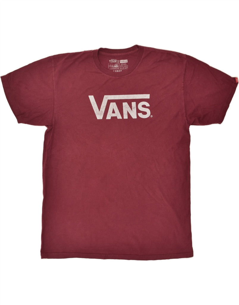 VANS Mens Classic Graphic T-Shirt Top Large Maroon Cotton | Vintage Vans | Thrift | Second-Hand Vans | Used Clothing | Messina Hembry 