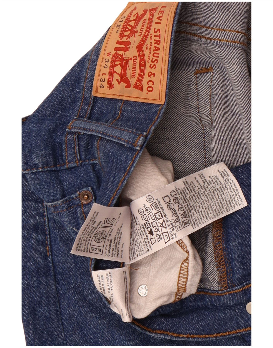Levi's Mens 511 Slim Jeans 34 L34 Blue Cotton
