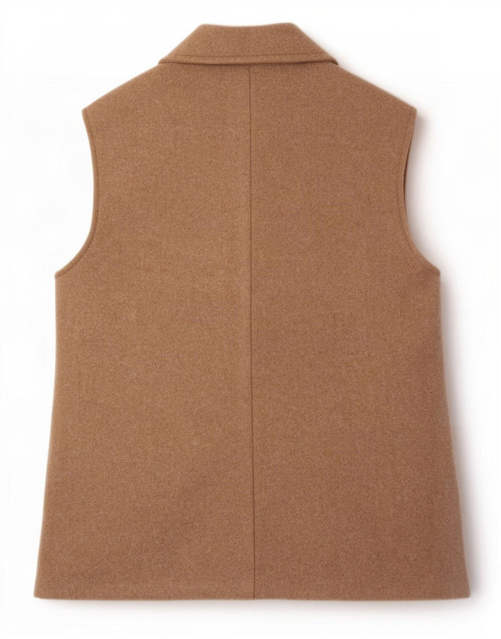 Zara Womens Oversized Sleeveless Blazer Jacket UK 14 Medium Beige