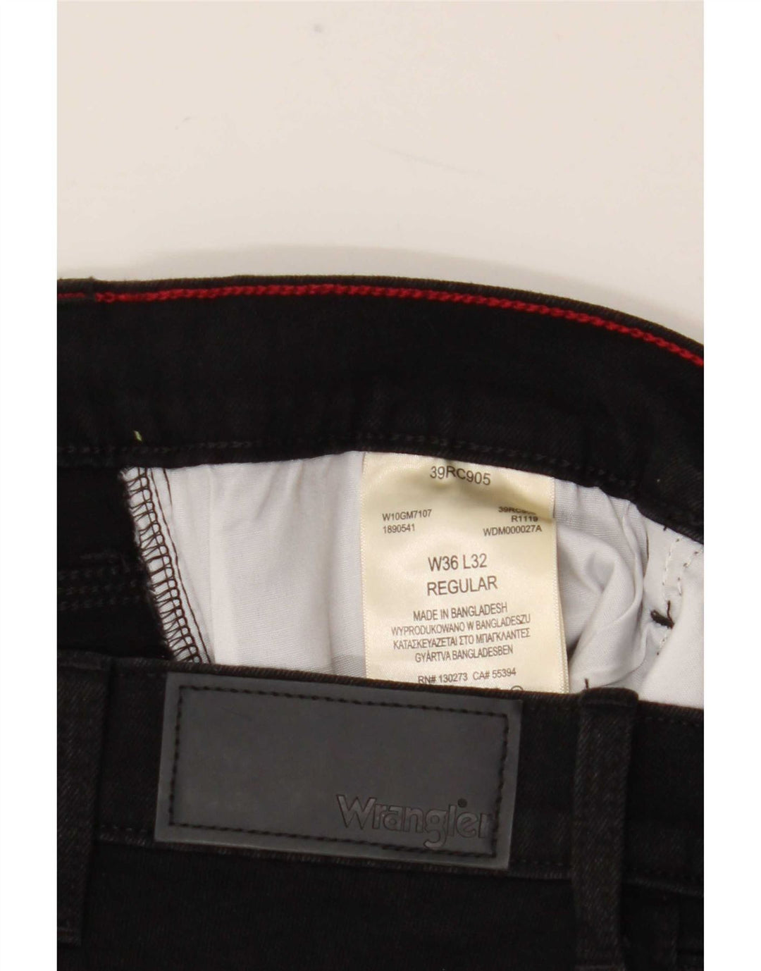 Wrangler Womens Regular Straight Jeans W36 L32 Black Cotton