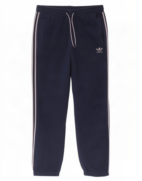 Adidas Mens Tracksuit Trousers Joggers Large Navy Blue Cotton
