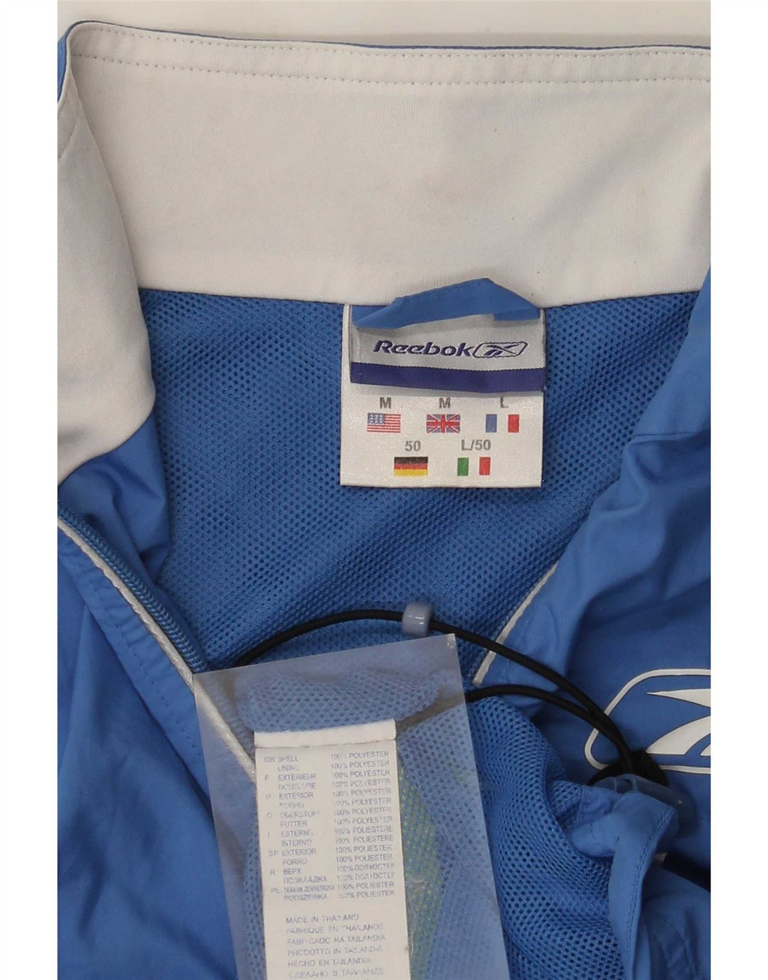 Reebok Mens Gilet UK 38 Medium Blue Colourblock Polyester