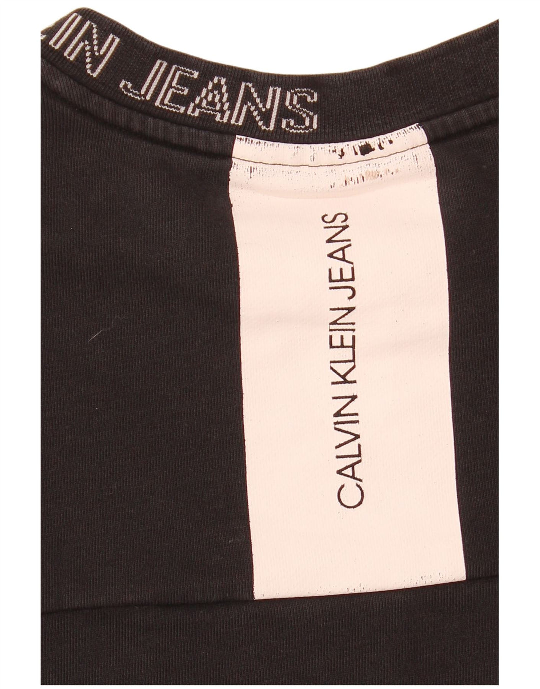 Calvin Klein Jeans Mens Graphic Sweatshirt Jumper Medium Black Colourblock
