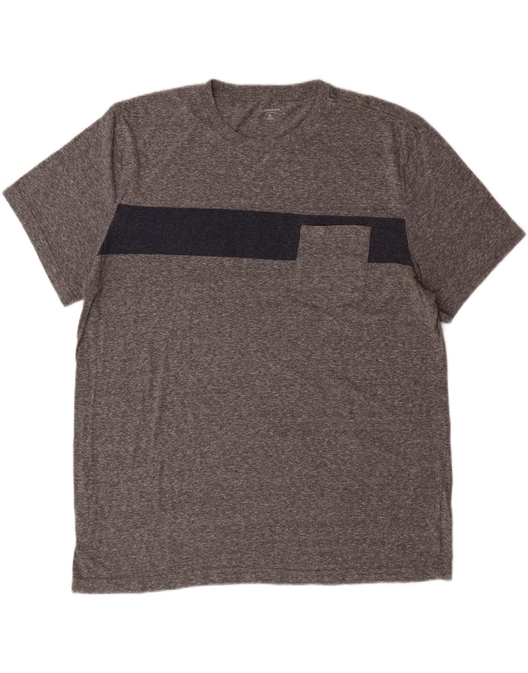 J. CREW Mens T-Shirt Top XL Grey Colourblock Polyester Vintage J. Crew and Second-Hand J. Crew from Messina Hembry 