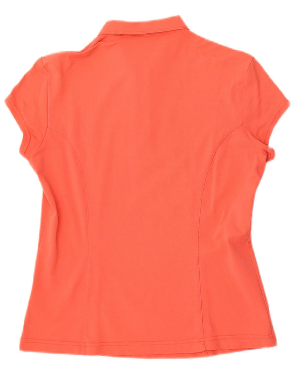 Chervo Womens Polo Shirt UK 12 Medium  Orange