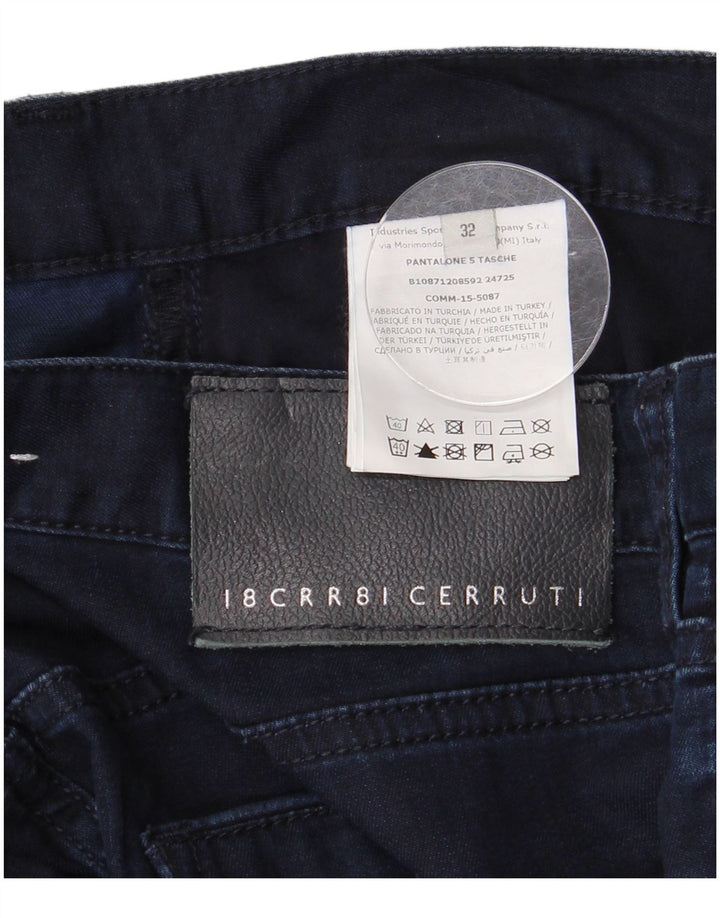 CERRUTI 1881 Mens Straight Jeans W32 L27 Navy Blue Cotton