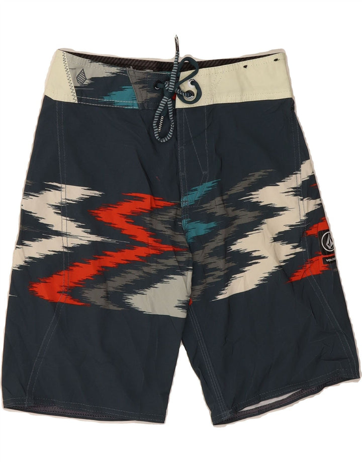 VOLCOM Boys Swimming Shorts 9-10 Years  Navy Blue Colourblock Vintage Volcom and Second-Hand Volcom from Messina Hembry 