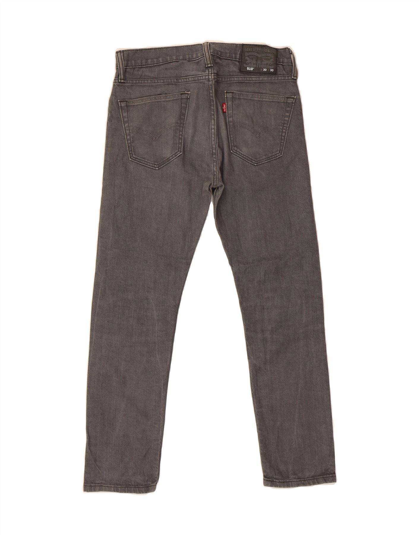 LEVI'S Mens 510 Slim Jeans W30 L30 Grey Cotton Vintage Second