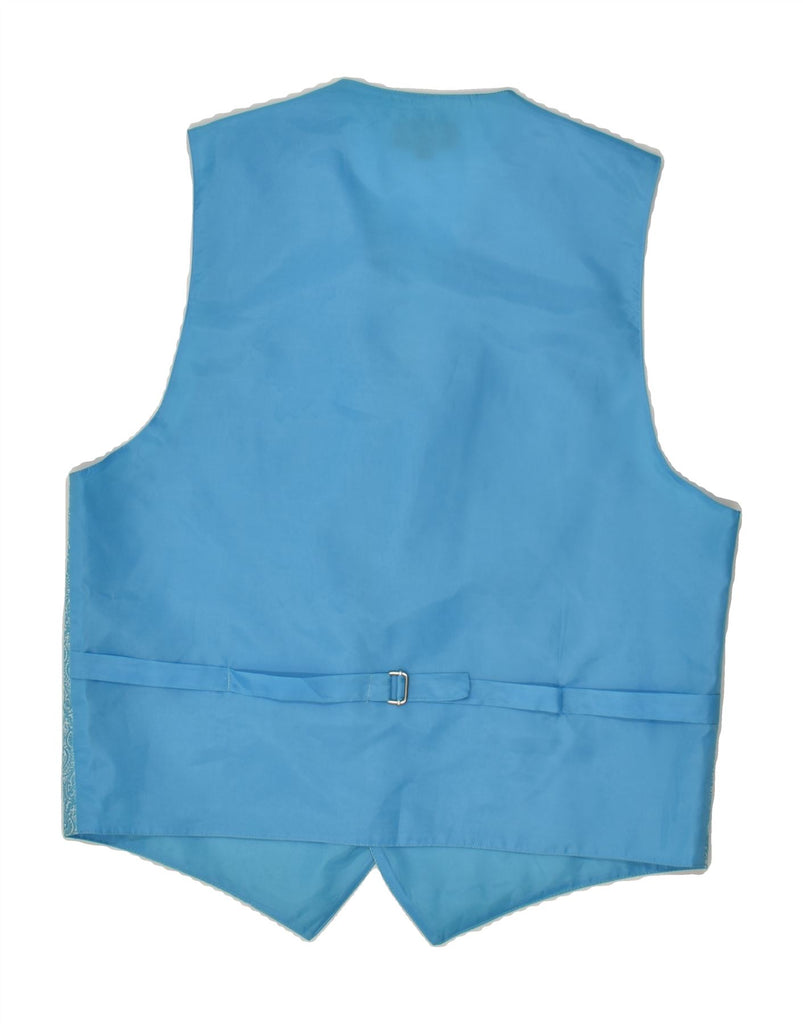 VINTAGE Mens Waistcoat Large Blue Paisley Polyester | Vintage Vintage | Thrift | Second-Hand Vintage | Used Clothing | Messina Hembry 