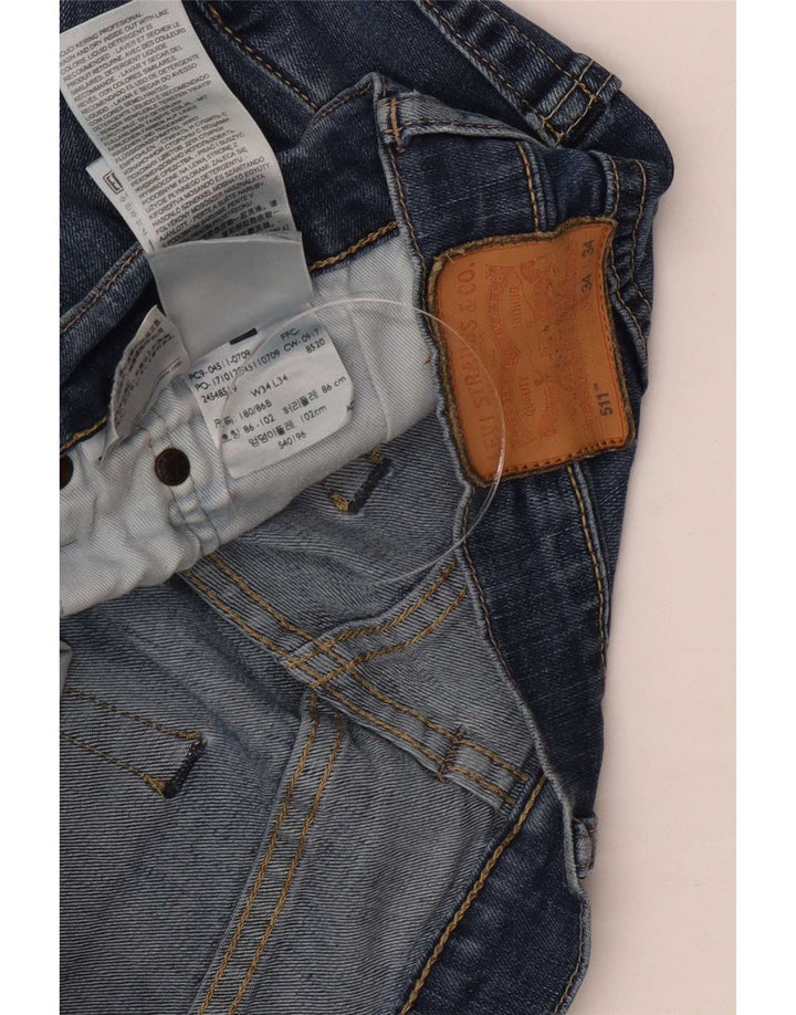 Levi's Mens 511 Slim Jeans W34 L34 Blue Cotton