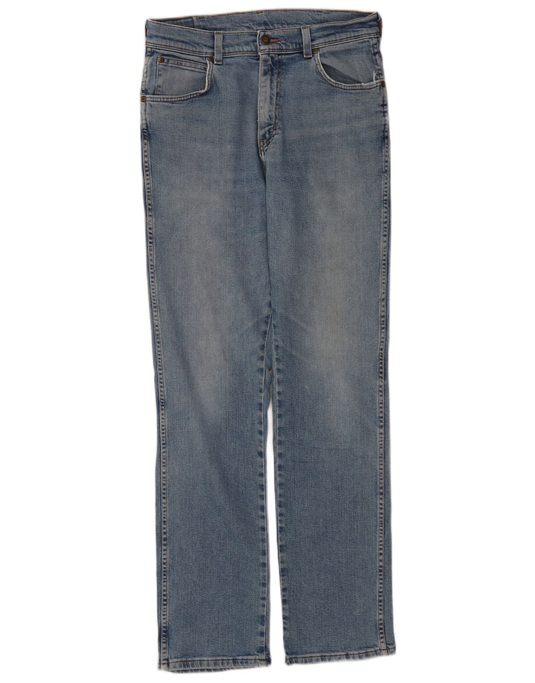 Wrangler Mens Regular Fit Straight Jeans W32 L34 Blue Cotton