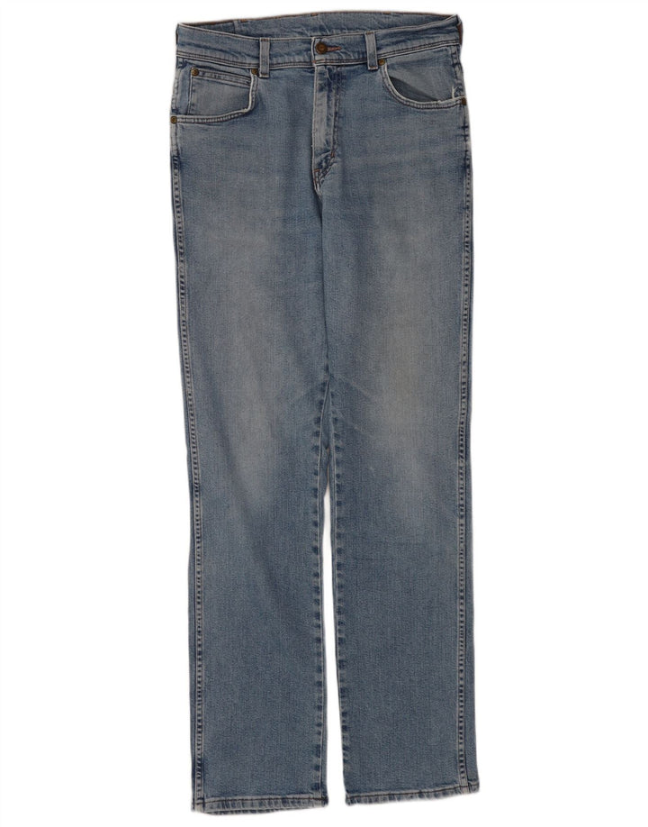 Wrangler Mens Regular Fit Straight Jeans W32 L34 Blue Cotton